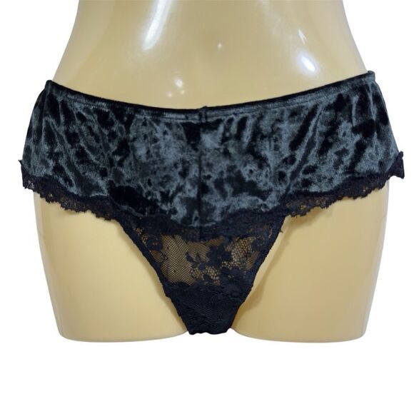 VICTORIA’S SECRET DREAM ANGELS VELVET & LACE BRA 34C & PANTY‎ SZ M SET NWT BLACK - Picture 4 of 10